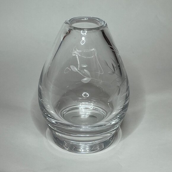 Vintage Kosta Sweden Etched Glass Vase w/ Singing Bird - Picture 7 of 9